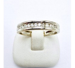 Demi alliance Diamants 0.13 ct Or Blanc 750 - 18 carats (Bijou Occasion)