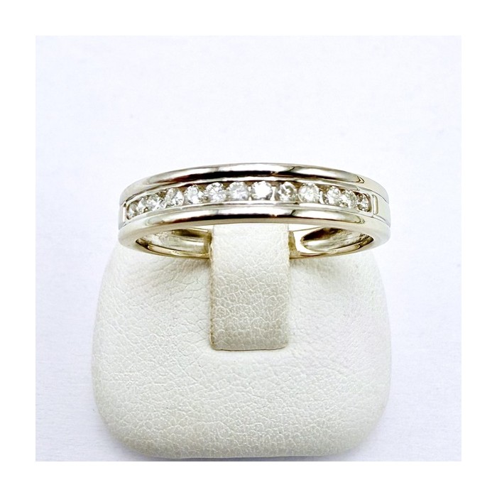 Demi alliance Diamants 0.13 ct Or Blanc 750 - 18 carats (Bijou Occasion)