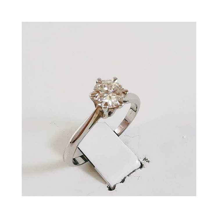 Bague Solitaire Diamant 0.56 carat Or Blanc 750 - 18 carats