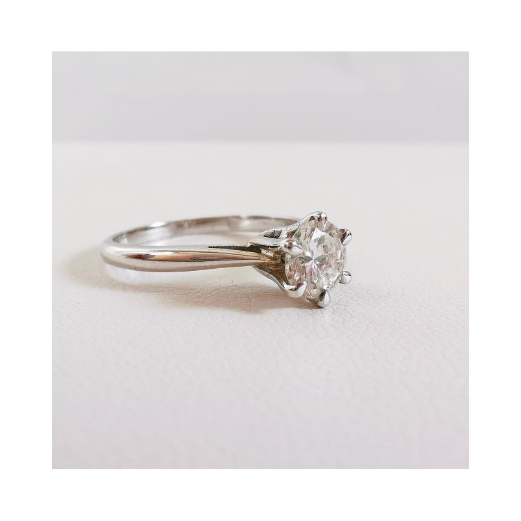 Bague Solitaire Diamant 0.56 carat Or Blanc 750 - 18 carats