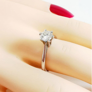 Bague Solitaire Diamant 0.56 carat Or Blanc 750 - 18 carats