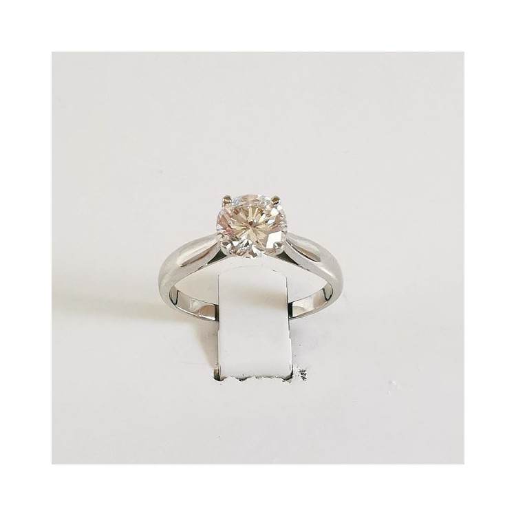 Bague Solitaire Diamant 1.11ct Or Blanc 750 - 18 carats