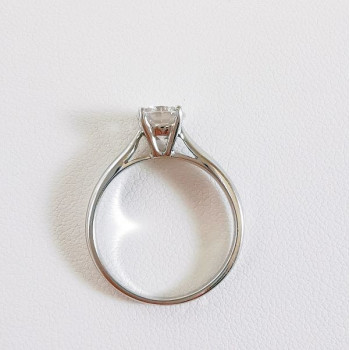 Bague Solitaire Diamant 1.11ct Or Blanc 750 - 18 carats