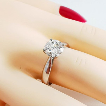 Bague Solitaire Diamant 1.11ct Or Blanc 750 - 18 carats
