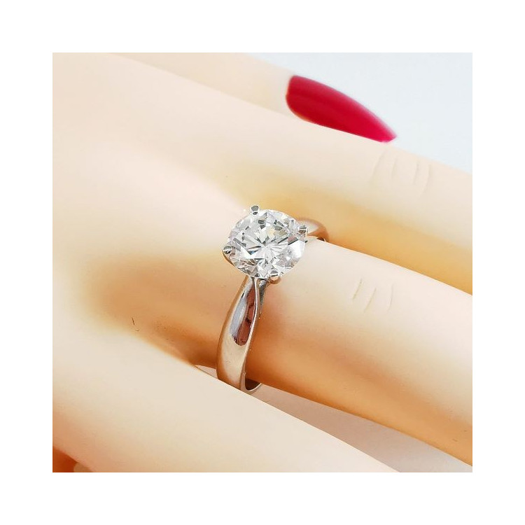 Bague Solitaire Diamant 1.11ct Or Blanc 750 - 18 carats