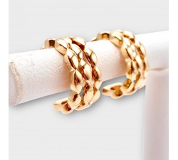 Boucles d'oreilles Demi Créoles Or Jaune 750 - 18 carats