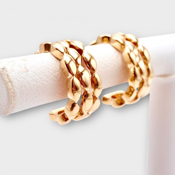 Boucles d'oreilles Demi Créoles Or Jaune 750 - 18 carats