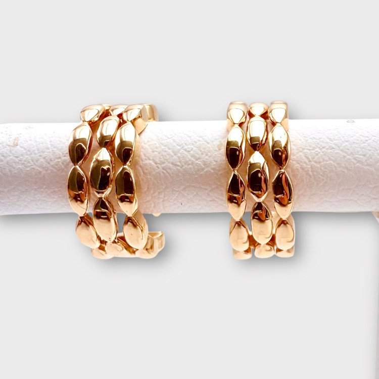 Boucles d'oreilles Demi Créoles Or Jaune 750 - 18 carats