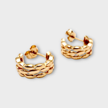 Boucles d'oreilles Demi Créoles Or Jaune 750 - 18 carats