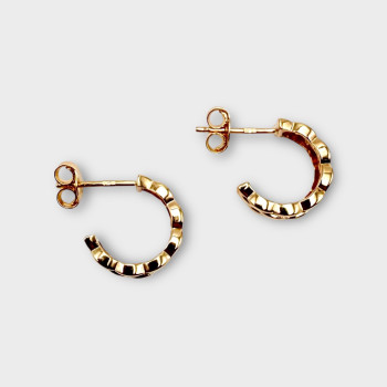 Boucles d'oreilles Demi Créoles Or Jaune 750 - 18 carats