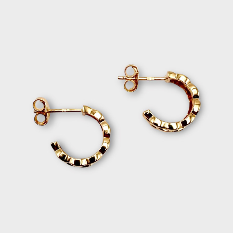 Boucles d'oreilles Demi Créoles Or Jaune 750 - 18 carats