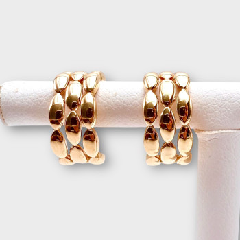 Boucles d'oreilles Demi Créoles Or Jaune 750 - 18 carats