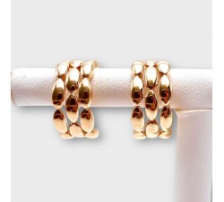 Boucles d'oreilles Demi Créoles Or Jaune 750 - 18 carats