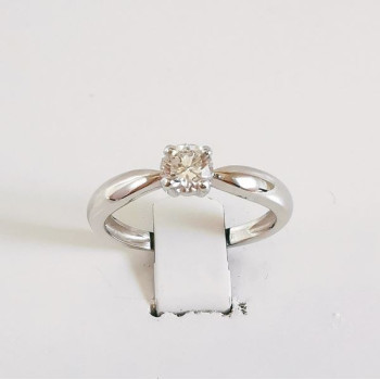 Bague Solitaire Diamant  0.42 carat or blanc 750 - 18 carats