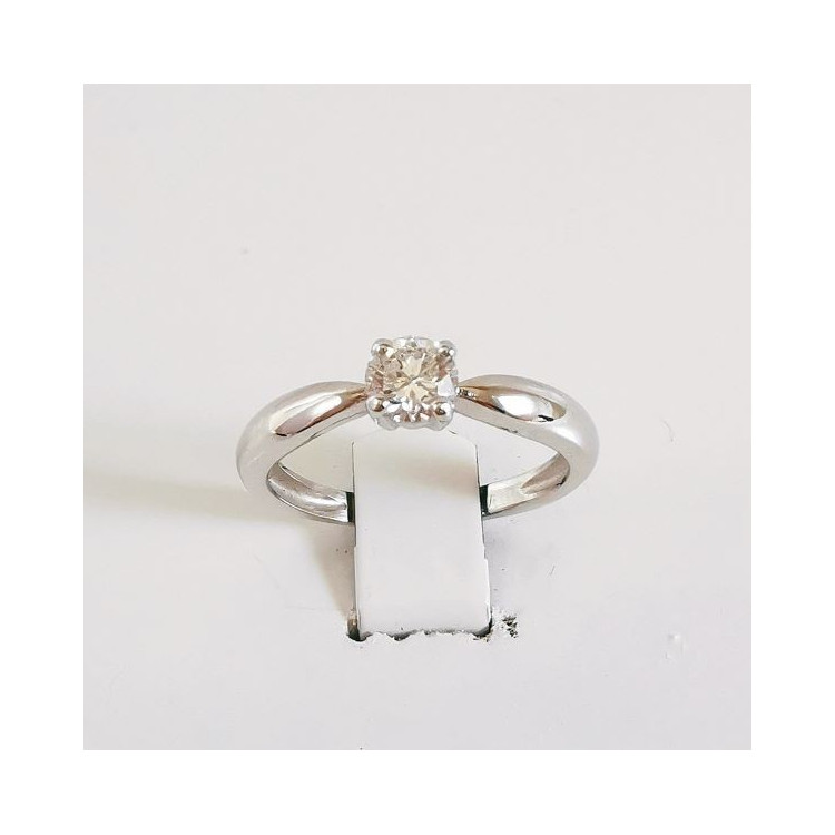 Bague Solitaire Diamant  0.42 carat or blanc 750 - 18 carats