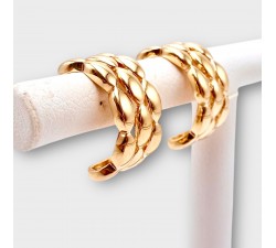 Boucles d'oreilles Demi Créoles Or Jaune 750 - 18 carats