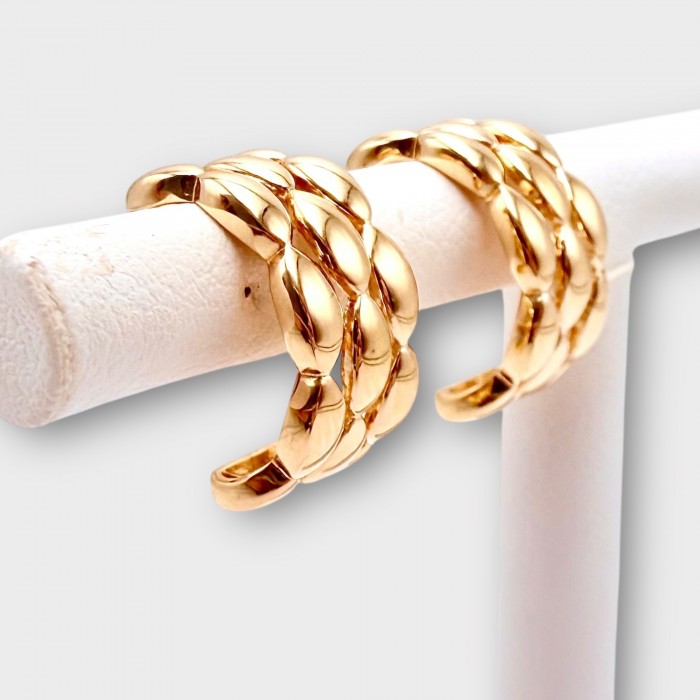 Boucles d'oreilles Demi Créoles Or Jaune 750 - 18 carats