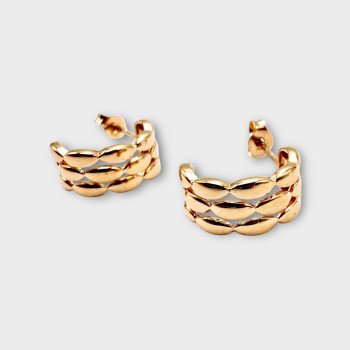 Boucles d'oreilles Demi Créoles Or Jaune 750 - 18 carats
