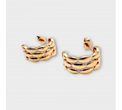 Boucles d'oreilles Demi Créoles Or Jaune 750 - 18 carats