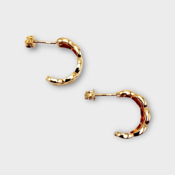 Boucles d'oreilles Demi Créoles Or Jaune 750 - 18 carats