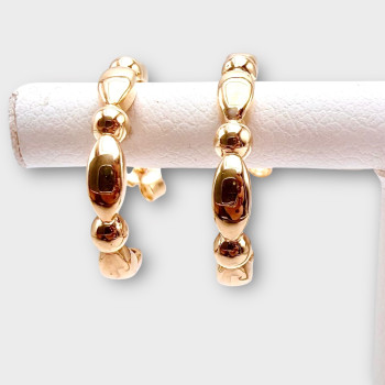 Boucles d'oreilles Demi Créoles Or jaune 750 - 18 carats - Maison de l'or bijouterie artisanale à Montbéliard