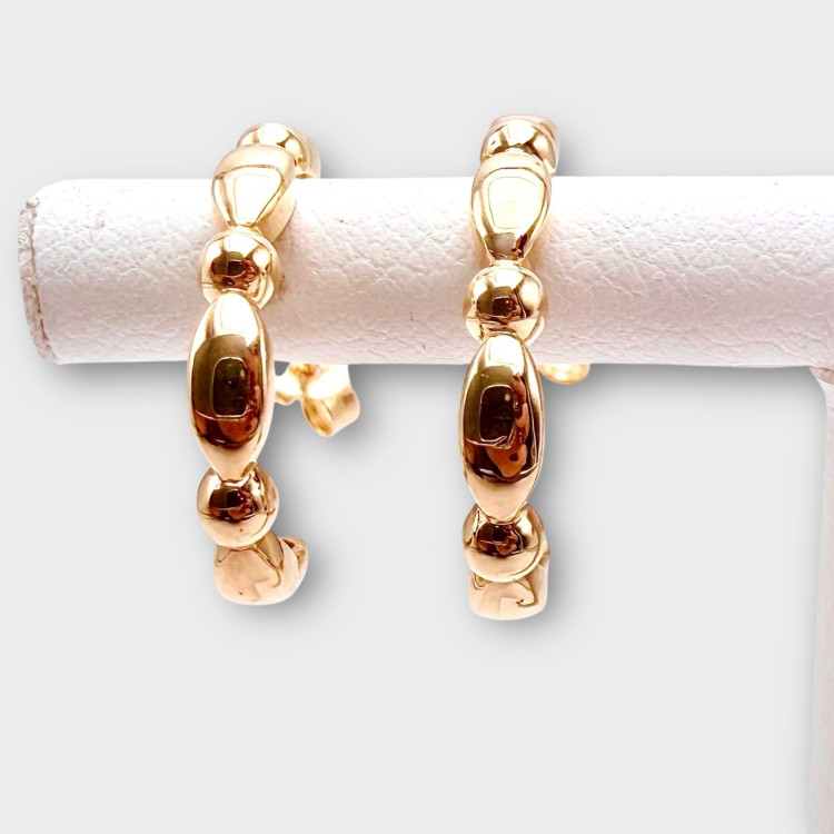 Boucles d'oreilles Demi Créoles Or jaune 750 - 18 carats - Maison de l'or bijouterie artisanale à Montbéliard