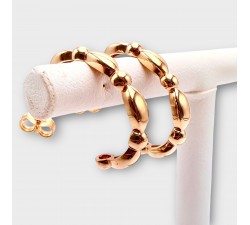 Boucles d'oreilles Demi Créoles Or Jaune 750 - 18 carats