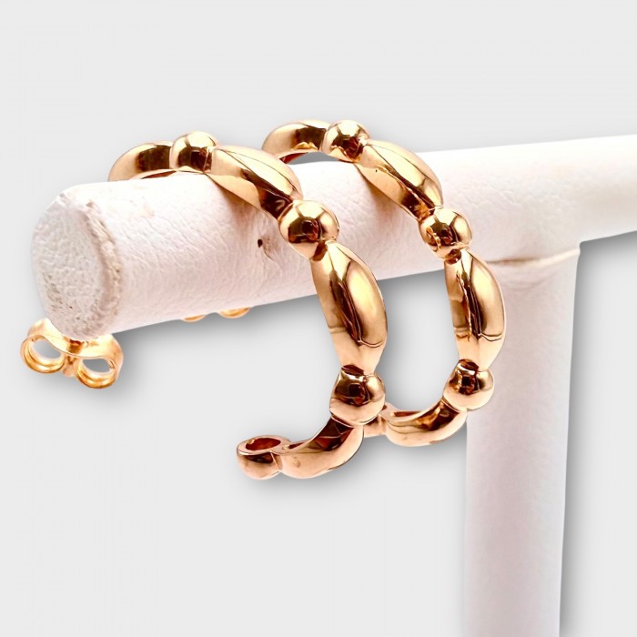 Boucles d'oreilles Demi Créoles Or Jaune 750 - 18 carats