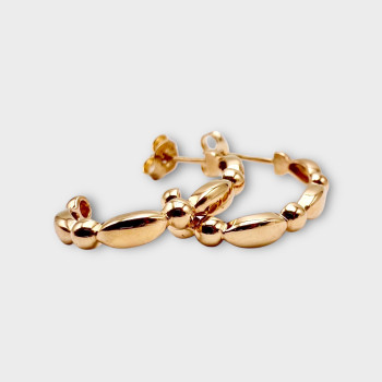Boucles d'oreilles Demi Créoles Or jaune 750 - 18 carats - Maison de l'or bijouterie artisanale à Montbéliard