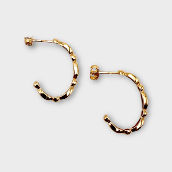 Boucles d'oreilles Demi Créoles Or jaune 750 - 18 carats - Maison de l'or bijouterie artisanale à Montbéliard