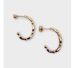 Boucles d'oreilles Demi Créoles Or Jaune 750 - 18 carats
