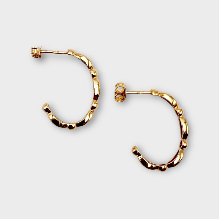 Boucles d'oreilles Demi Créoles Or jaune 750 - 18 carats - Maison de l'or bijouterie artisanale à Montbéliard
