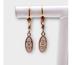 Boucles d'Oreilles Dormeuses Filigrane Or Jaune 750 - 18 carats