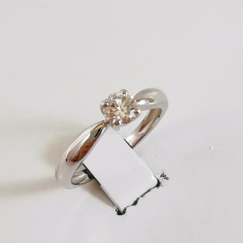Bague Solitaire Diamant  0.42 carat or blanc 750 - 18 carats