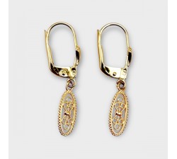 Boucles d'Oreilles Dormeuses Filigrane Or Jaune 750 - 18 carats