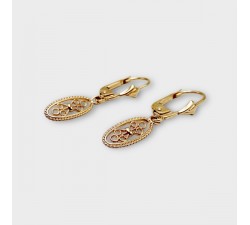 Boucles d'Oreilles Dormeuses Filigrane Or Jaune 750 - 18 carats