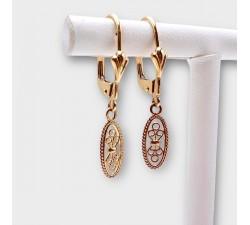 Boucles d'Oreilles Dormeuses Filigrane Or Jaune 750 - 18 carats