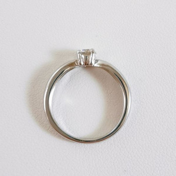 Bague Solitaire Diamant  0.42 carat or blanc 750 - 18 carats
