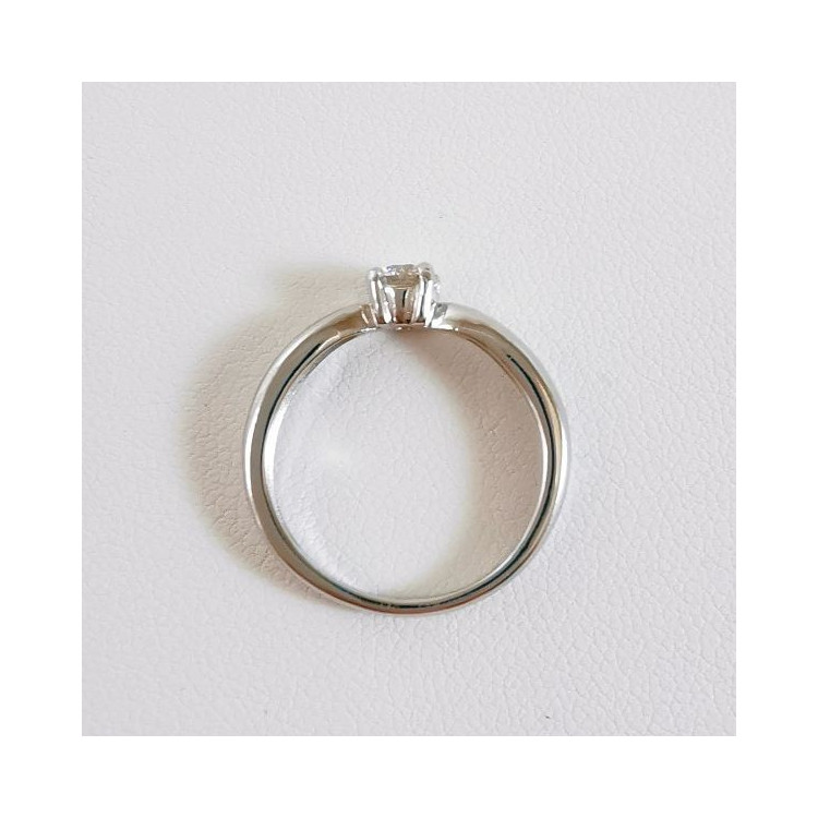 Bague Solitaire Diamant  0.42 carat or blanc 750 - 18 carats