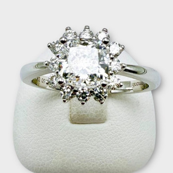 Bague Diamants de synthèse Or Blanc 750 - 18 carats