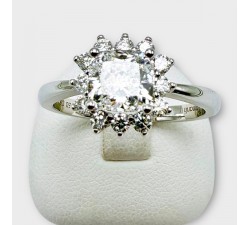 Bague Diamants de synthèse Or Blanc 750 - 18 carats