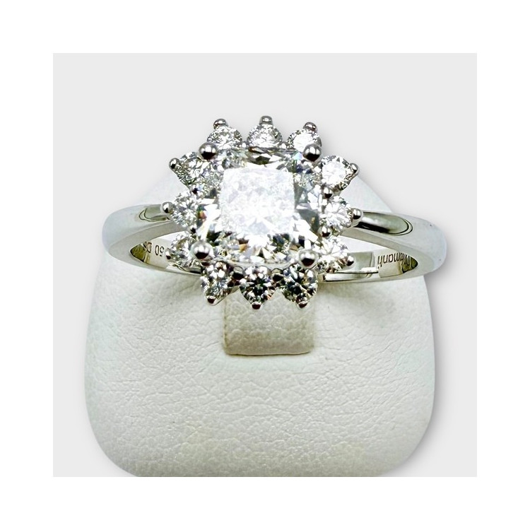 Bague Diamants de synthèse Or Blanc 750 - 18 carats