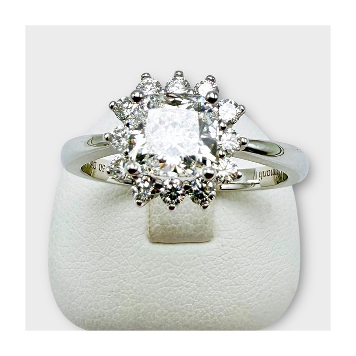 Bague Diamants de synthèse Or Blanc 750 - 18 carats