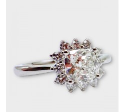 Bague Diamants de synthèse Or Blanc 750 - 18 carats