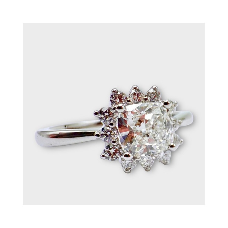 Bague Diamants de synthèse Or Blanc 750 - 18 carats