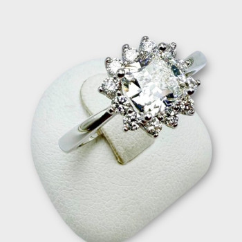 Bague Diamants de synthèse Or Blanc 750 - 18 carats