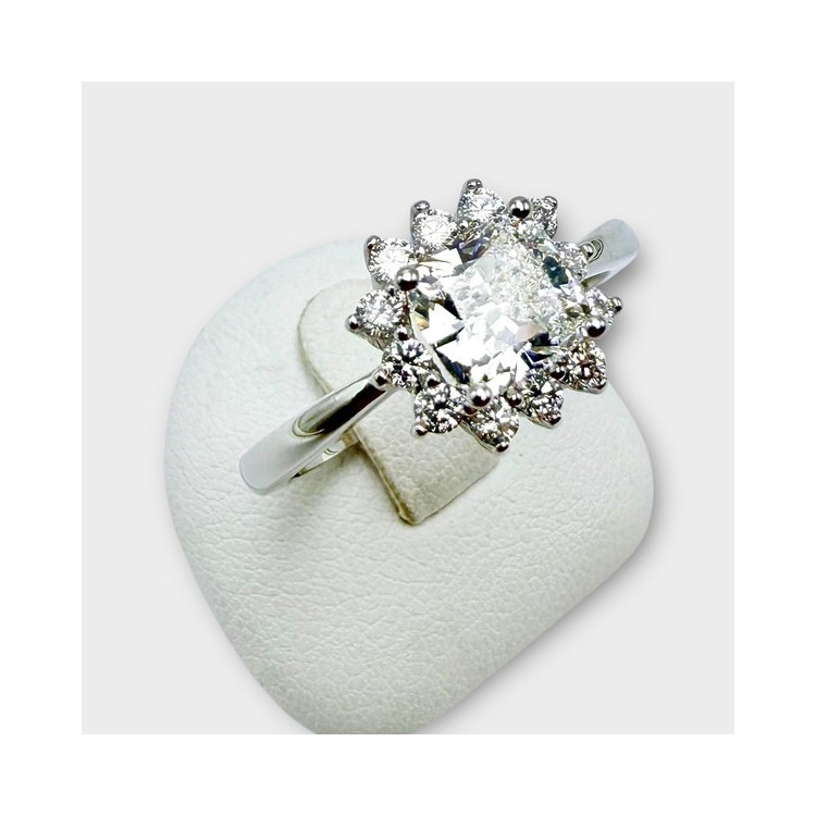 Bague Diamants de synthèse Or Blanc 750 - 18 carats