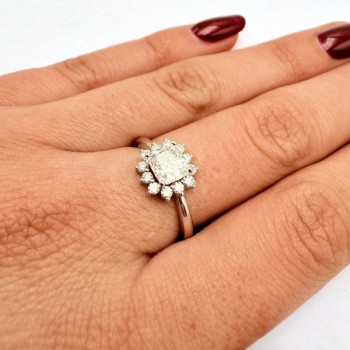Bague Diamants de synthèse Or Blanc 750 - 18 carats