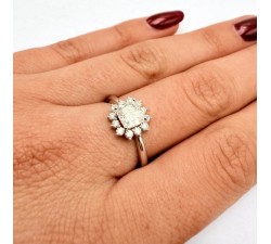 Bague Diamants de synthèse Or Blanc 750 - 18 carats