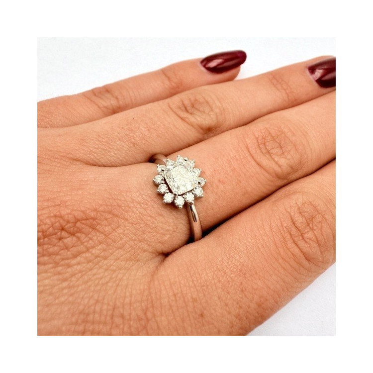 Bague Diamants de synthèse Or Blanc 750 - 18 carats